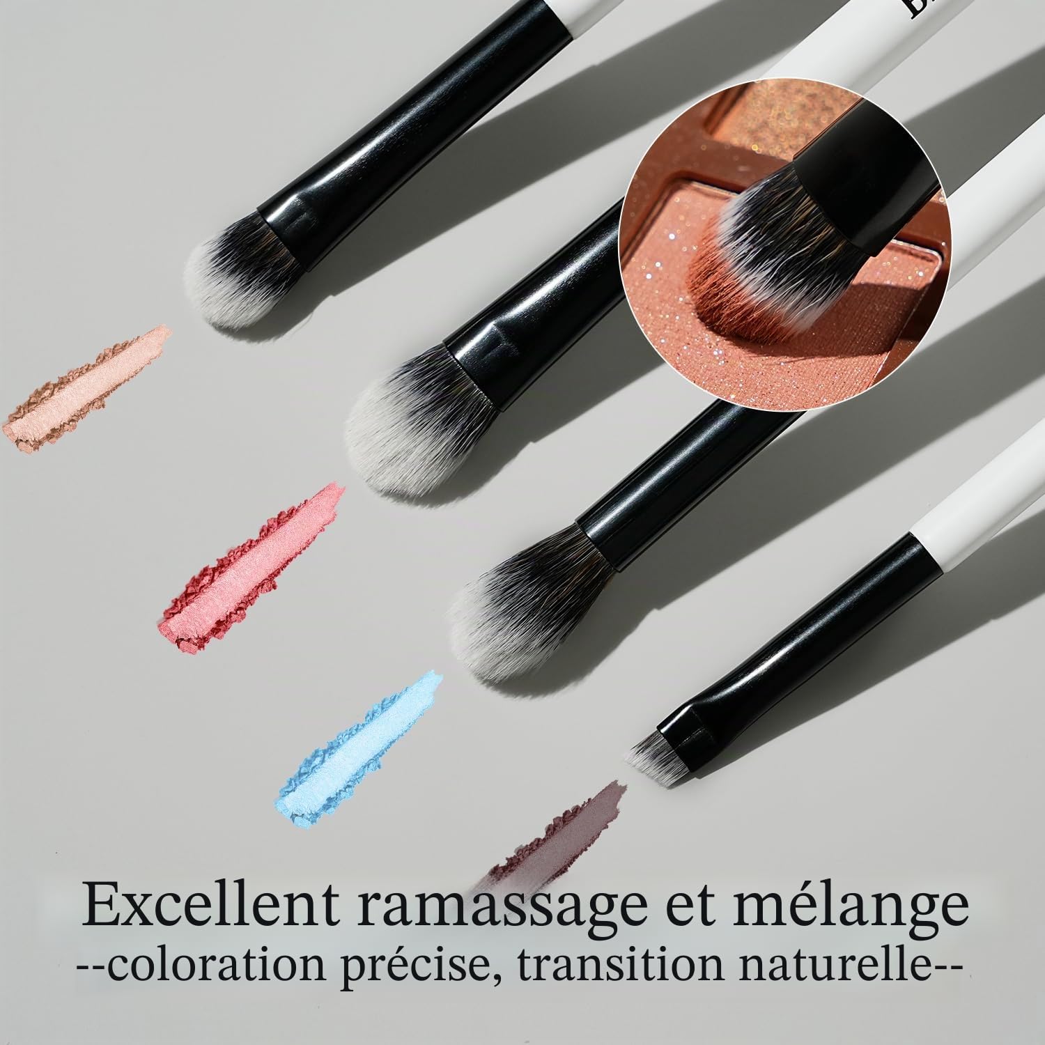 BEILI Lot de Pinceaux de Maquillage 12 Pièces, Ensemble de Pinceaux de Maquillage Professionnels, 18-en-12 avec Deux Extrémités pour Poudre, Fond de Teint, Correcteur, Sourcils, Fard à Paupières