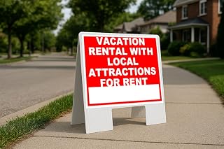 Vacation Rental With Local Attractions For Rent Write On Me Red Folding Coroplast A-Frame with Double-Sided 23in x23in