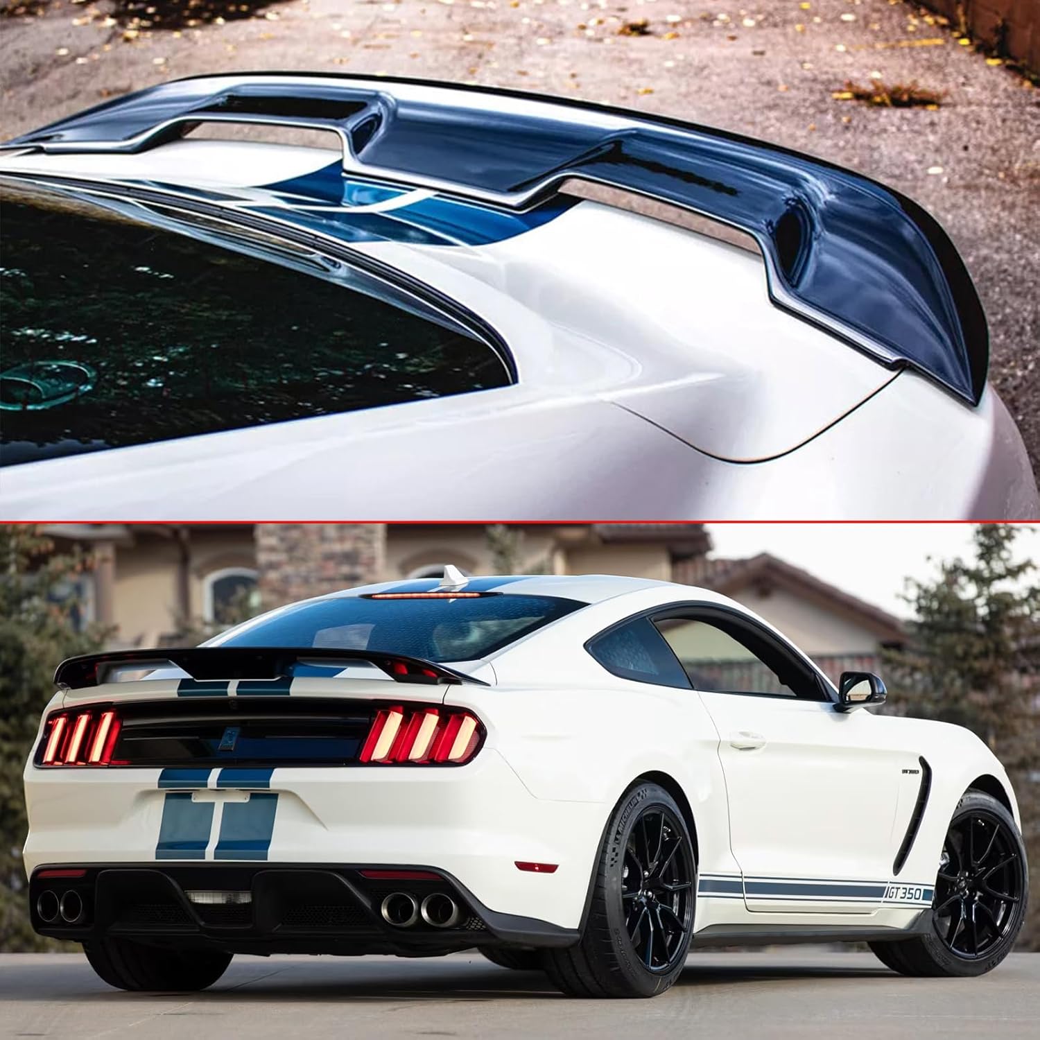 FIT for 2015-2024 Ford Mustang Gloss Black GT500 Style Rear Spoiler Trunk Spoiler Wing
