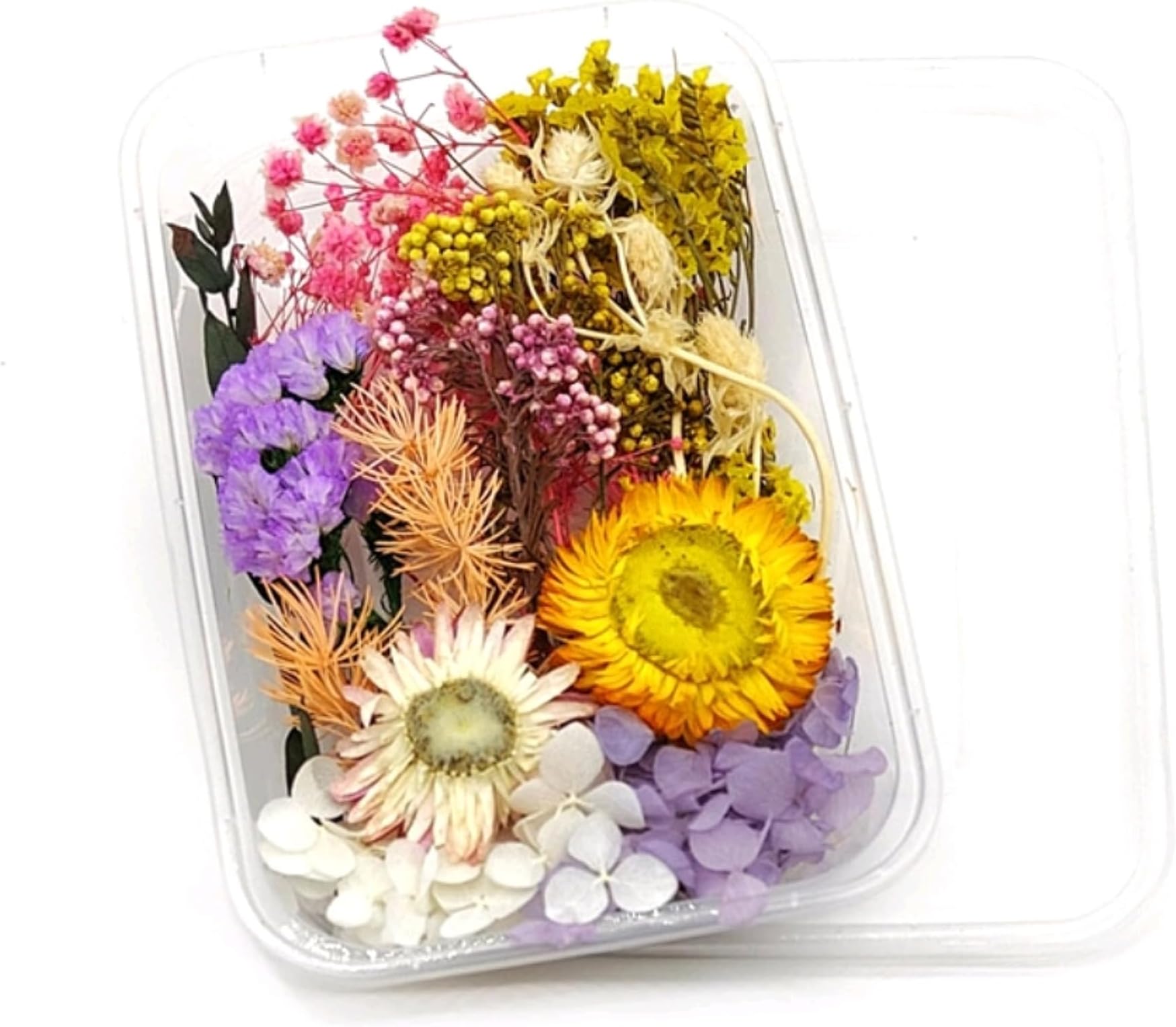 Zarwani 1 Box Natural Real Dried Flowers for Art Craft Mixed Soap, Candle, Scrapbook, DIY, Resin Tray Jewellery, Pendant (Purple White Mix)