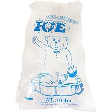 AquaNation - 10lbs BPA Free Food Grade Safe Plastic Ice Bags Pack of 100 Puncture Proof 8 x 22 x 4 inch 1.5 mil with Twist Ties