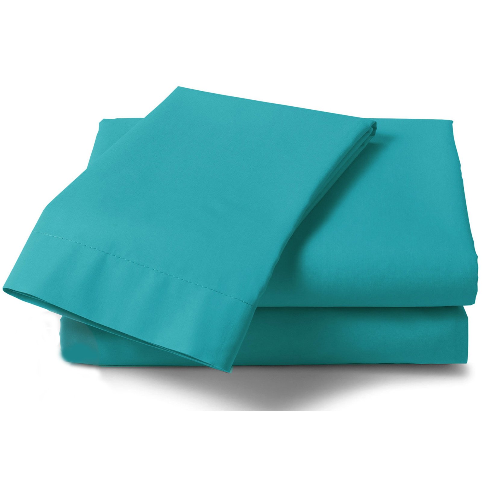 Novali Teal Blue Just Contempo Plain Percale Fitted Sheet, Double, Teal