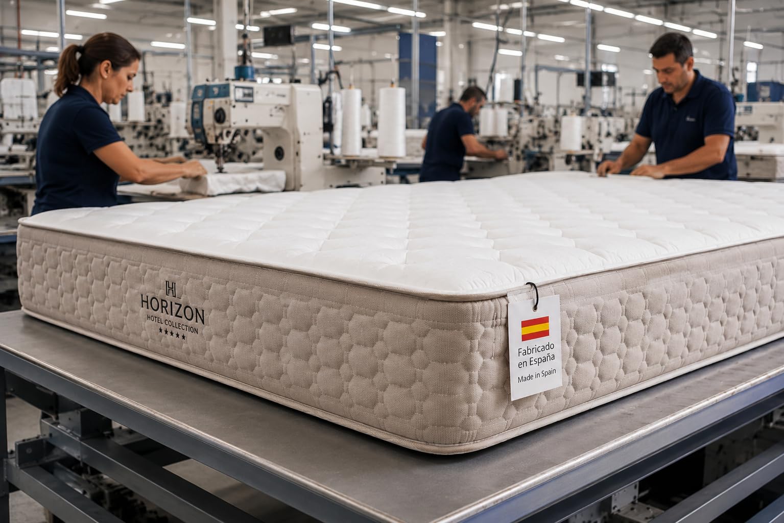 SIMPUR Colchón Horizon 150x190 cm de Muelles Ensacados, 25 cm, Firmeza Media Alta, Transpirable, Diseño Hotel Collection, Fabricado en España