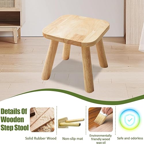 Miniatura 3 de Taburete de madera para niños, soporte multifuncional para plantas pequeñas, reposapiés y silla para niños pequeños, duradero, fácil de montar,