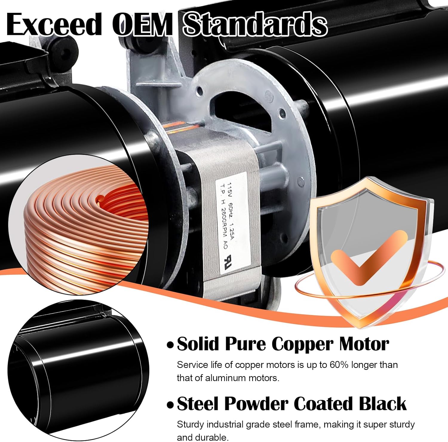 Hiorucet 910-157/P Blower Motor Fan Kits for Regency Gas Fireplace & Wood Stove, Osburn, Nordica, Valley Comfort, Pacific Energy Fireplaces, Replaces Rotom R7-RB167, 846-515, 11-1227, HI300, I2100M.