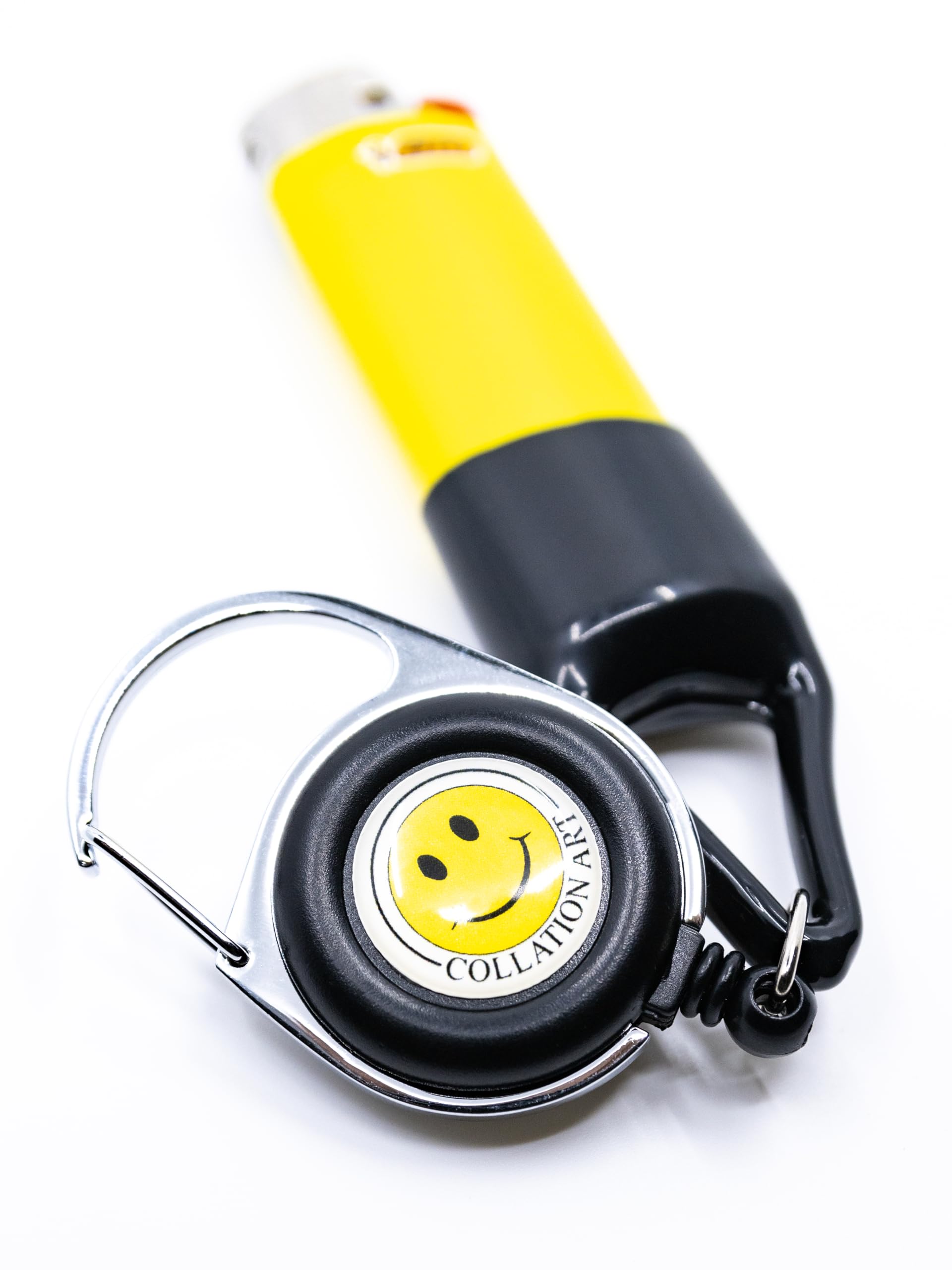 Anti-Theft Lighter Keychain Compatible with BIC Regular-Size Lighter,  Ready-to-use Indoor and Outdoor, Collation Art