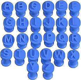 Kit 26 Carimbos Marcador Para Brigadeiro Doce Letras Alfabeto