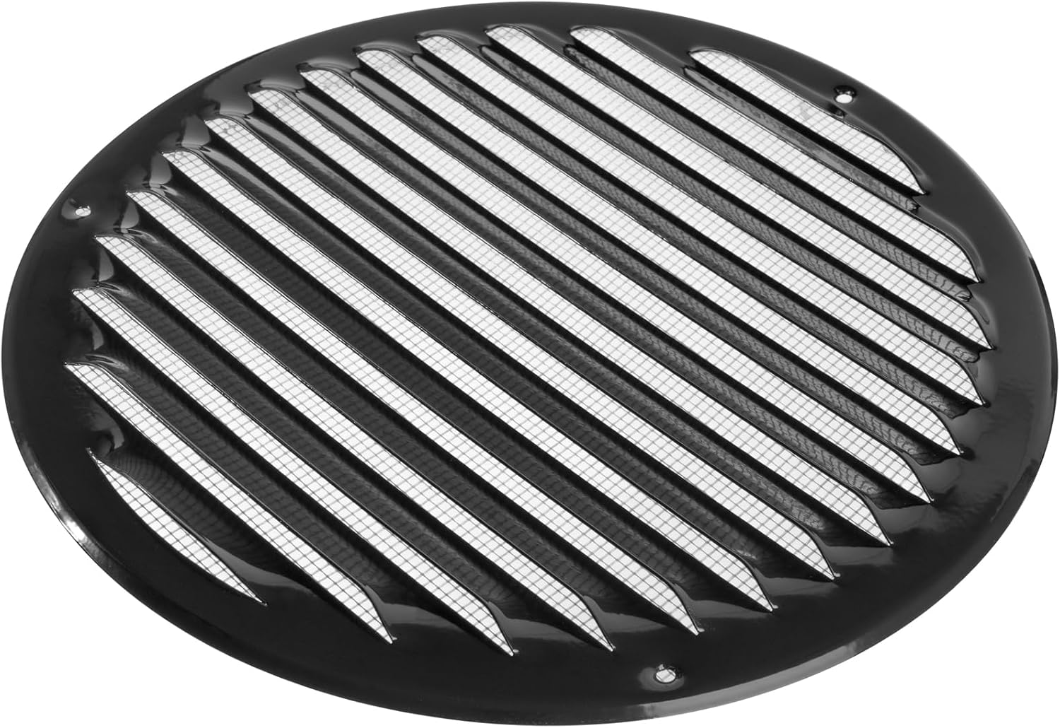 Vent Systems 8" Black Soffit Vent Cover - Pack of 2 - Round Air Vent Louver - Grill Cover - Built-in Insect Screen - HVAC Vents for Bathroom, Home Office, Kitchen