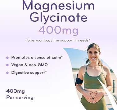High Absorption Magnesium Glycinate 400mg - Mini Chelated Magnesium Glycinate Tablets for Mood Sleep & Relaxation Support - Easy to Swallow Vegan Non-GMO & Made in a cGMP Facility (90 Servings)