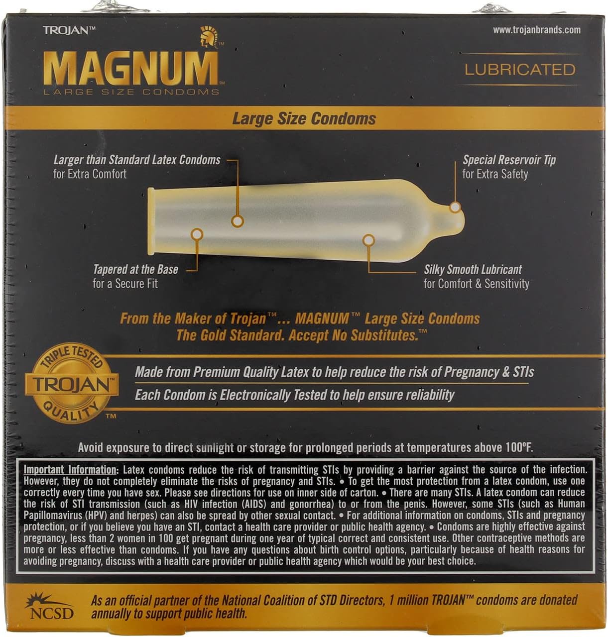 Trojan Magnum Lub Condom Size 36ct Trojan Magnum Lubricated Condom 36ct