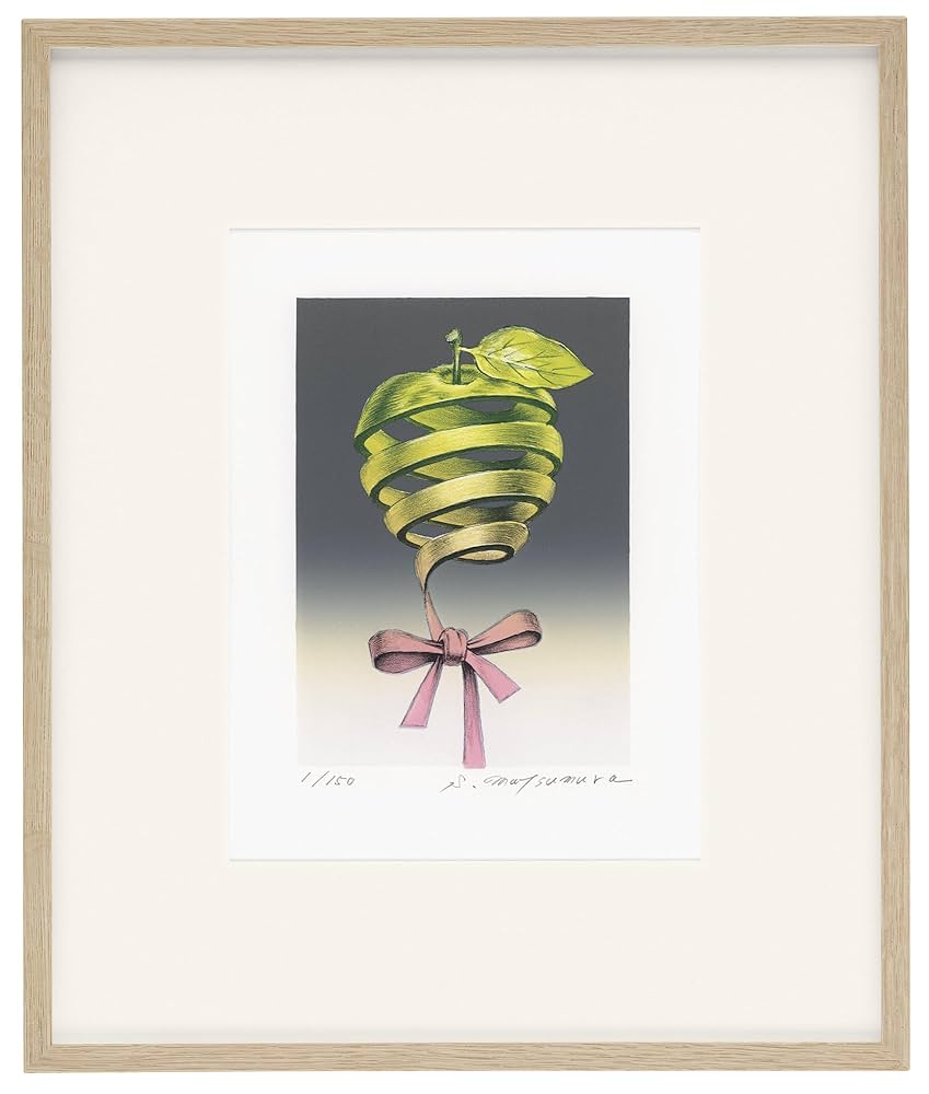 松村誠一 現代アートリトグラフサイン入りです Amazon.co.jp: 版画 松村誠一 「Apple Ribbon」 版画アート