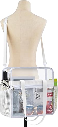 Vista 329 de Oraben Bolsa transparente transparente aprobada para estadios de 12 x 6 x 12 pulgadas, bolsa de estadio para trabajo, juegos deportivos, gimnasio