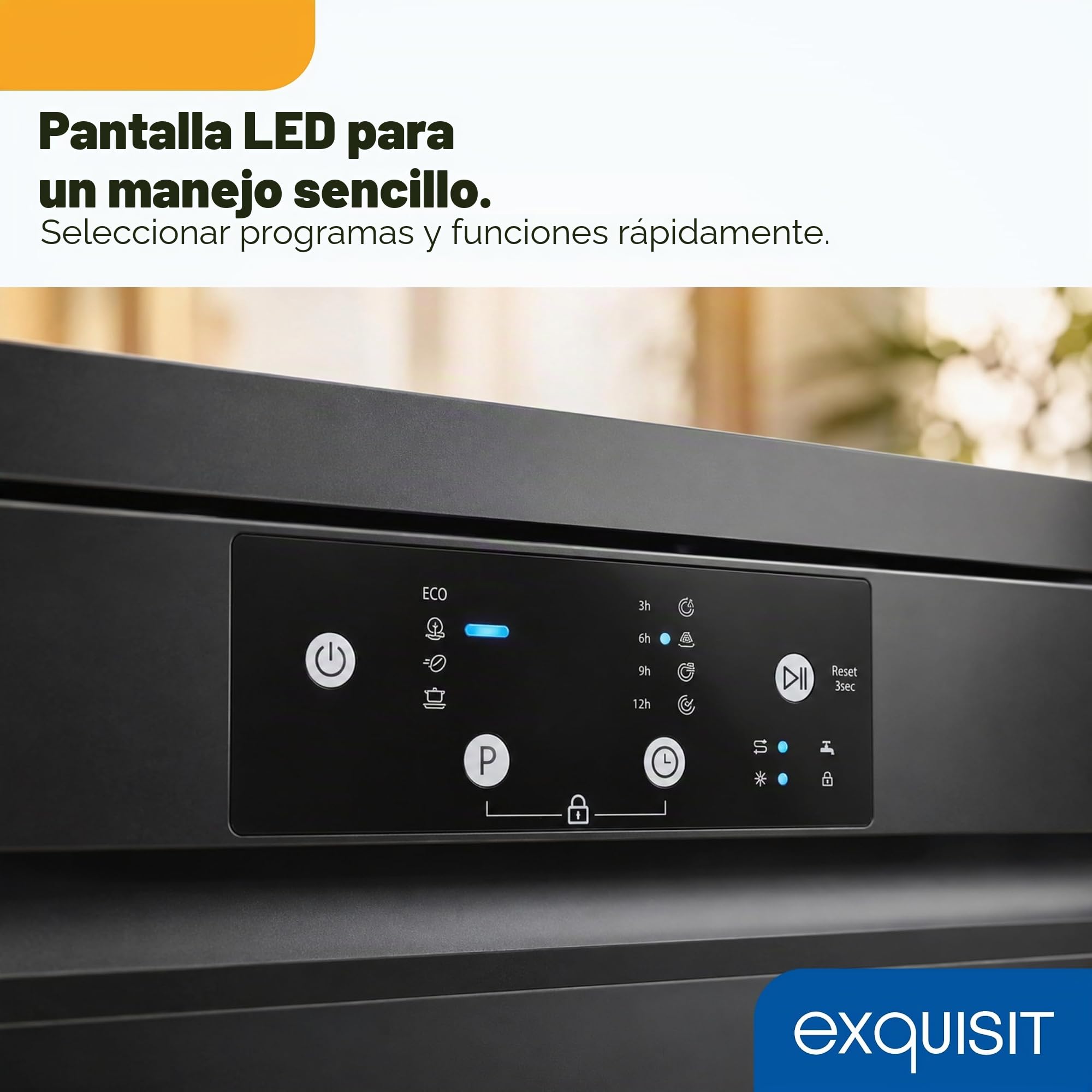 Lavavajillas 60 cm Exquisit GSP9114-450D Negro | Lavavajillas Libre Instalación 14 Servicios | 4 Programas de Lavado, Express 30 min, Aquastop, Inicio Diferido 1-24h, Funcionamiento Silencioso 49 dB | 4 programas, Express 30 min, inicio diferido 1-24 h, f