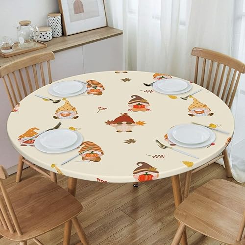 Vista 60 de Delerain Mantel redondo ajustable de hortensia azul, mantel redondo impermeable con borde elástico, lavable, para interiores y exteriores, se adapta