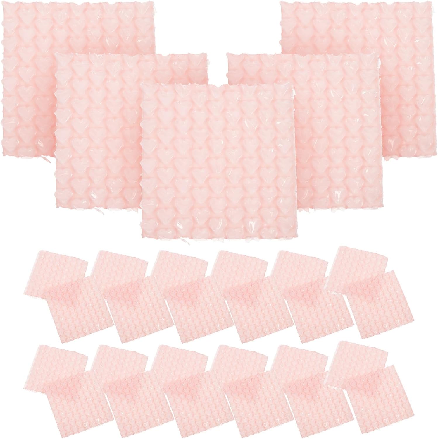 Kichvoe 50pcs Pink Heart-shaped Air Pillow Void Fill Bags Self-sealing Plastic Bubble Mailers for Fragile Items Protection and Efficient Packaging in Shipping and Storage