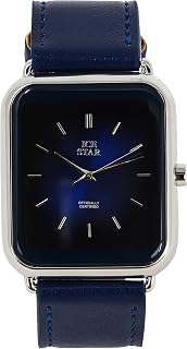 Elegant Men's Casual Leather Band Watch - Sleek Square Timepiece with Minimalistic Design - 40mm Case Size and Unique Classy Dial - Quartz Movement - 14k Gold, Silver & Gun Tone Finish