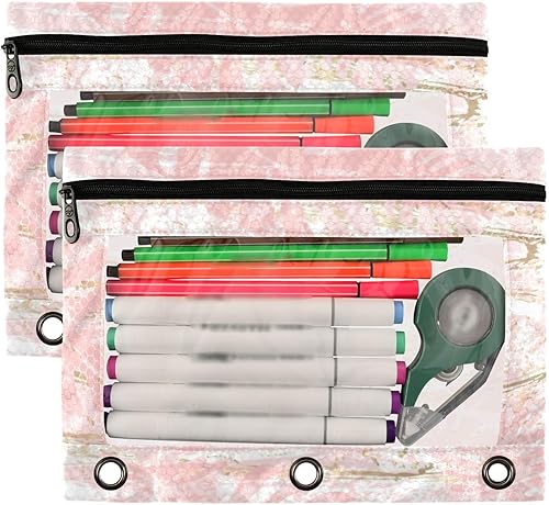 Vista 80 de Kcldeci Estuche para lápices para carpeta de 3 anillos con ventana transparente, retrato de gato y mariposas