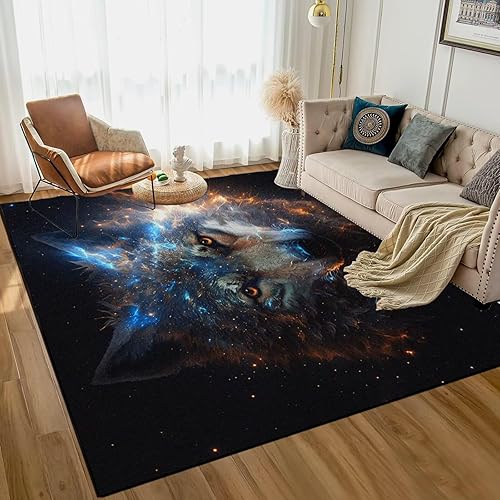 Miniatura 56 de Alfombra de área de 5' x 7' para Navidad, alfombra para dormitorio y sala de estar, alfombra decorativa de Navidad, alfombra antideslizante