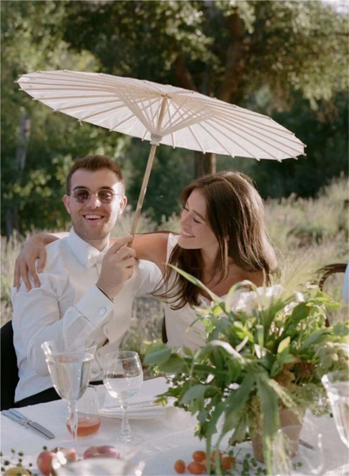 Sonnenschirm Hochzeit 6–20 Stück Hochzeitsschirm und Fedora-Hüte, Foto-Cosplay-Requisite, weißer Papier-Sonnenschirm, Regenschirme for Brautparty, Babyparty, 60 cm, 84 cm(60cm 6PCS)