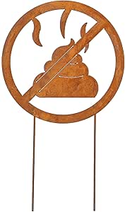 Stecker Hundehaufen Rostfinish Verbotsschild Hundeschild