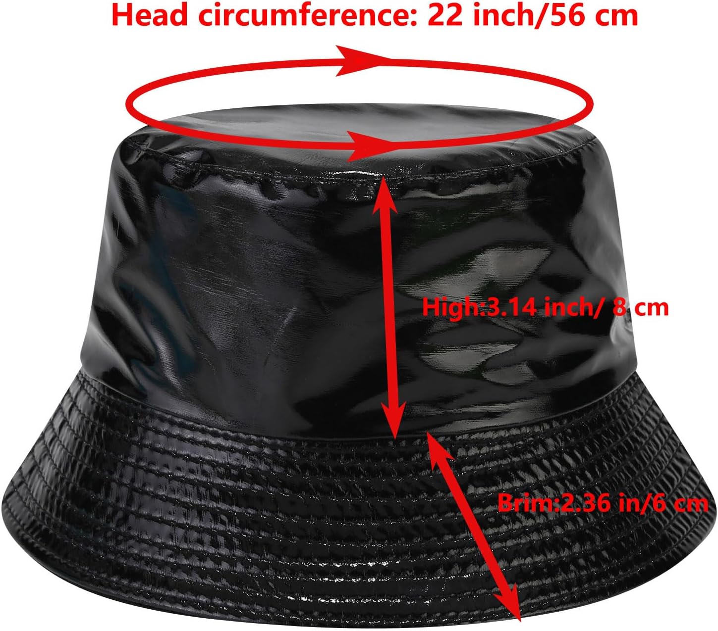 PU Leather Metallic Bucket Hat Trendy Solid Color Fishing Cap Reversible Packable Sun Hats for Women, Men - Image 7