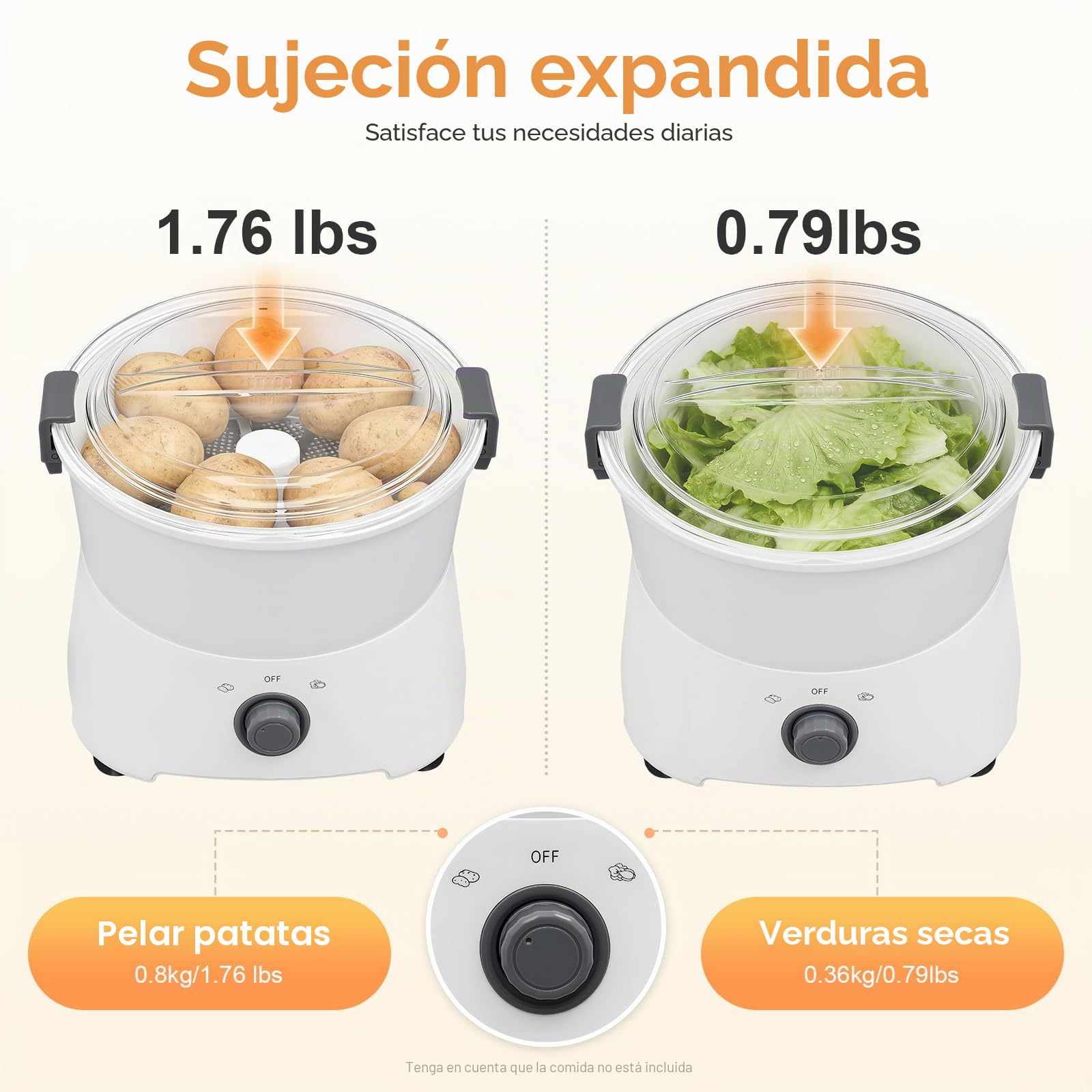 Pelador eléctrico de patatas con soporte de mesa, 85 W, pelador de verduras profesional para patatas, manzanas y zanahorias, hoja peladora de acero inoxidable y bandeja de recogida, fácil de limpiar