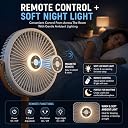 Scizor Fan Rechargeable Mini USB Portable Desk Fan Flexible Rotation for Bed, Home, Stroller, Sport, Camping Table Fan with Night Light & Remote Control (White) gallery image