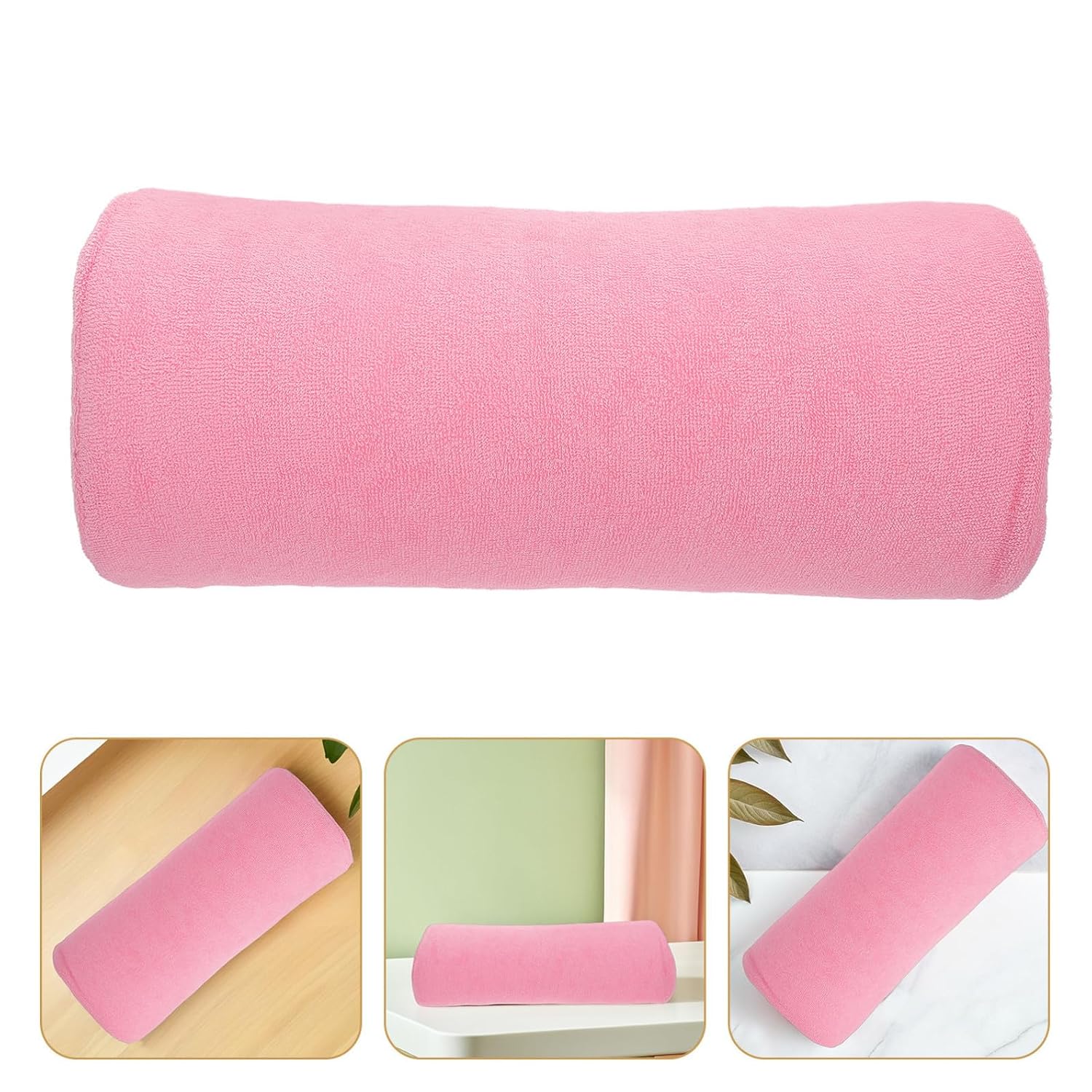 Ergonomic Manicure Hand Rest Pillow with Removable Washable Towel Portable Pink Hand Cushion for Nail Art