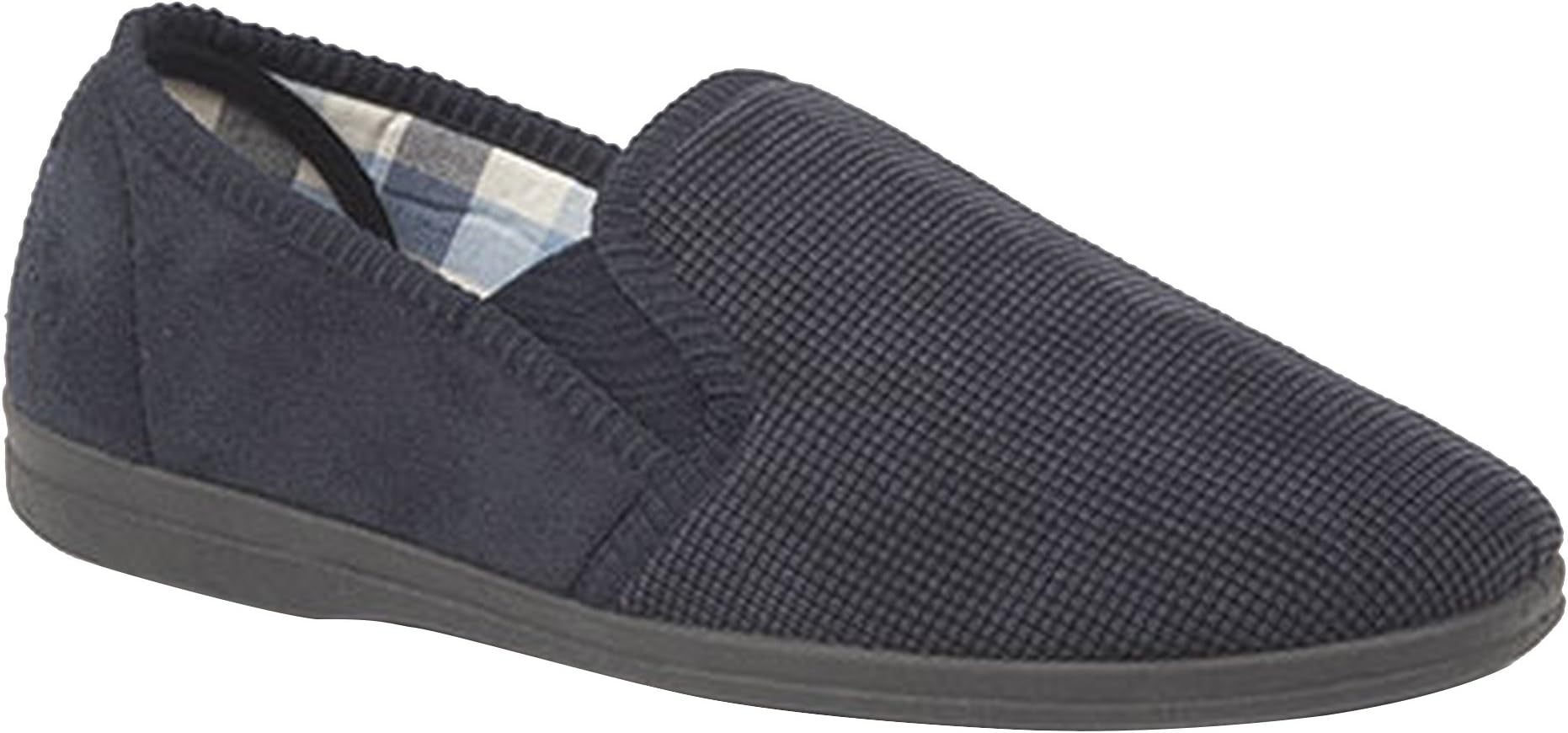 Mens Harry Memory Foam Twin Gusset Slippers (9 UK) (Navy)