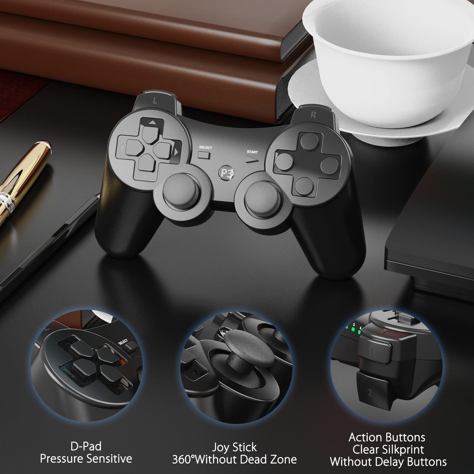 Amazon | YCZHDV ワイヤレスゲームコントローラー PS3対応 ダブル