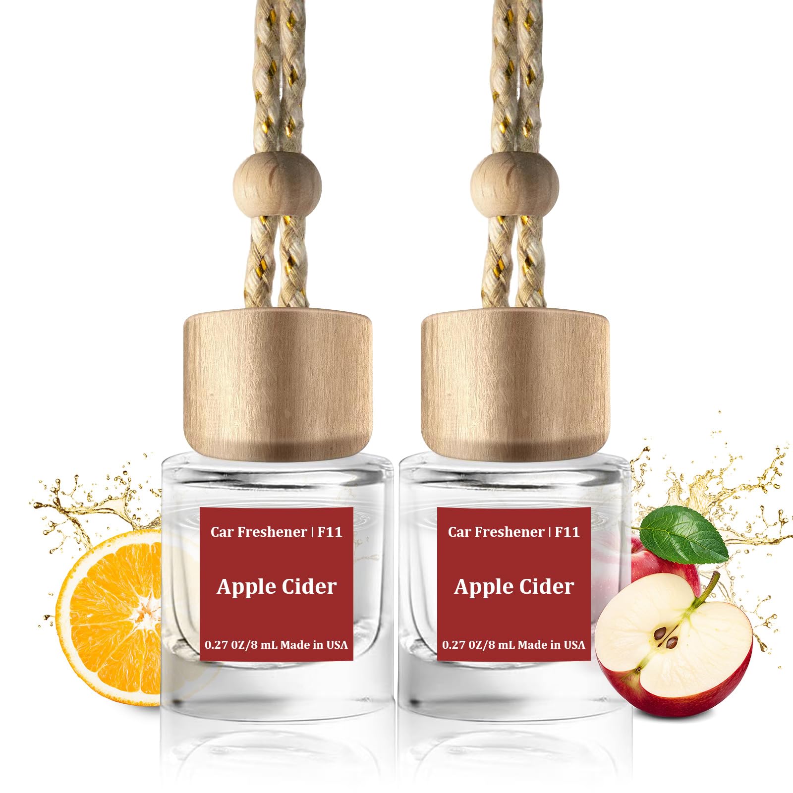 HoogaLife 車用芳香剤ディフューザー 2個パック 吊り下げ式芳香剤ディフューザー - ココナッツフレグランスオイルエアDディフューザー 車用 45日以上 長持ちするフレグランス 米国製 (F11)