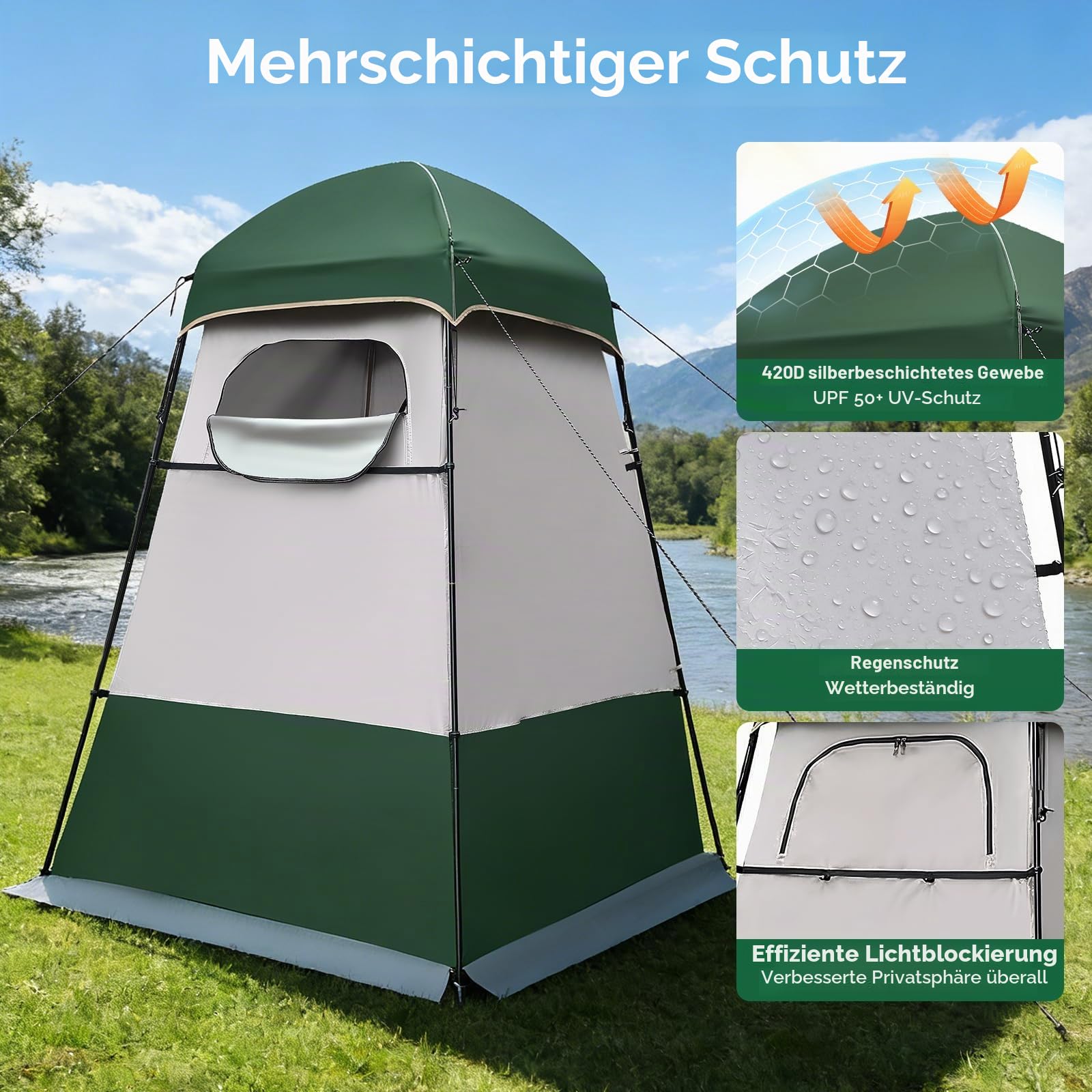 Camping Zelt für 2+ Personen, 1,6x2,4m