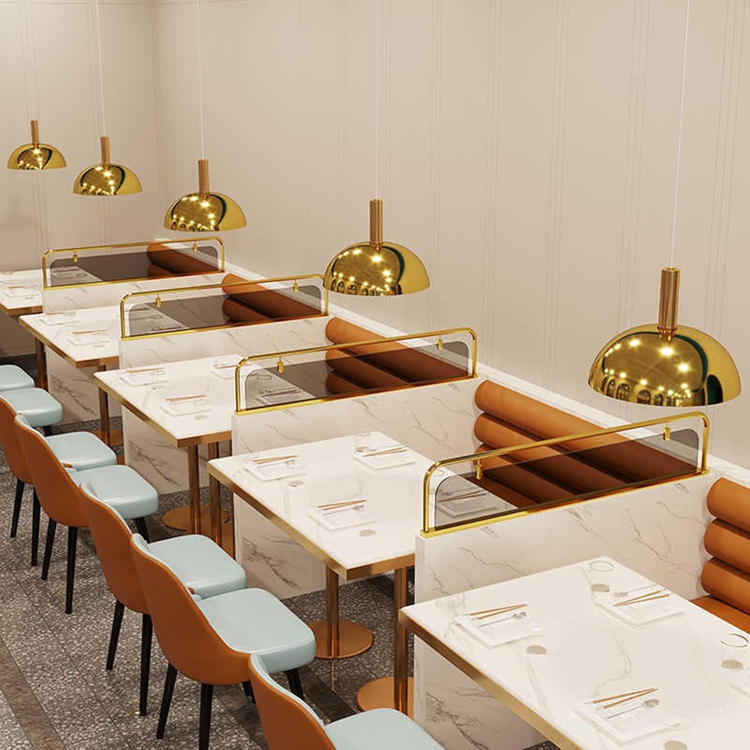 半透明のレストラン装飾パーティション、カウンタートップローフェンスディバイド、ダイニングエリアの仕切り、カウンタートップパーティショ  半透明のレストラン装飾パーティション、カウンタートップローフェンスディバイド、ダイニングエリアの仕切り、カウンター ...