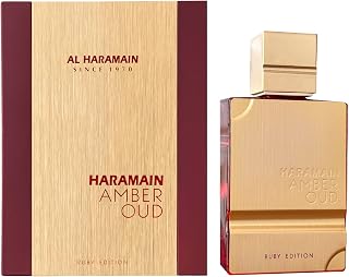 Al Haramain Amber Oud Ruby Edition Eau De Parfum Spray Unisex Arabian Perfume for Women & Men, Long-Lasting Amber Fragrance with Rich, 60ml (2.0 oz)
