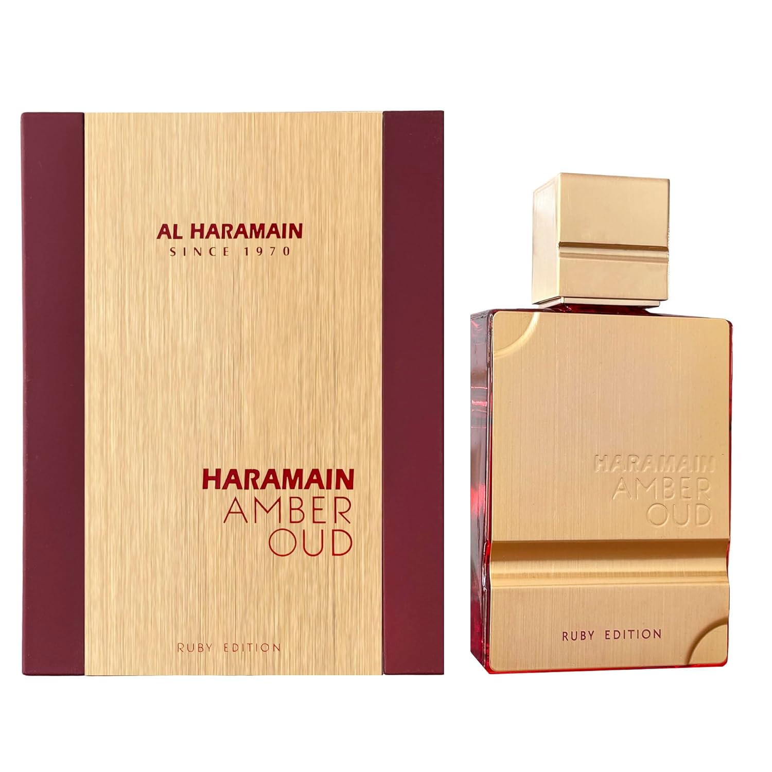 Al Haramain Amber Oud Ruby Edition Eau De Parfum Spray Unisex Arabian Perfume for Women & Men, Long-Lasting Amber Fragrance with Rich, 60ml (2.0 oz)