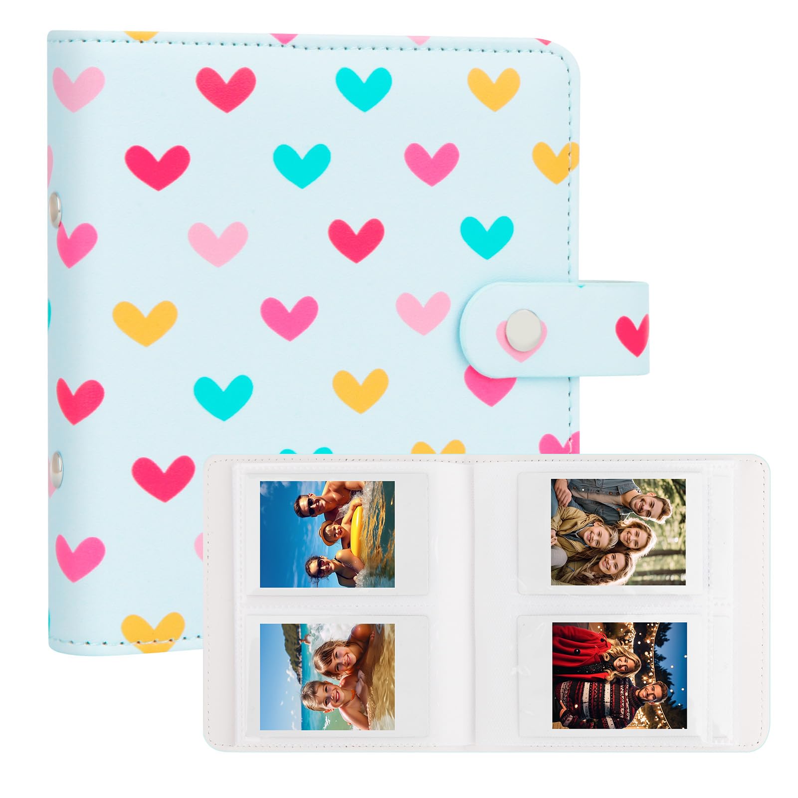 112 Tasche Mini Album Fotografico 2 x 3 Portatile Portafotografie Kpop Compatibile con Fujifilm Instax Mini Fotocamere/Polaroid Snap Touch/SocialMatic Fotocamere Istantanee (1Pack, Blu)