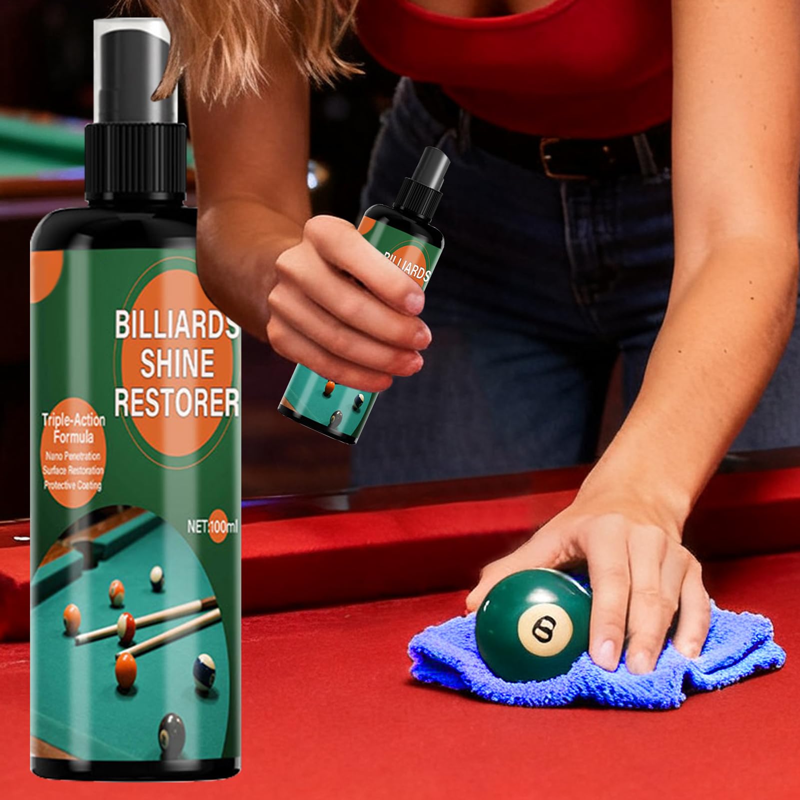 Spray Pulitore Tavoli Biliardo 100ml Lucidante Professionale Biglie