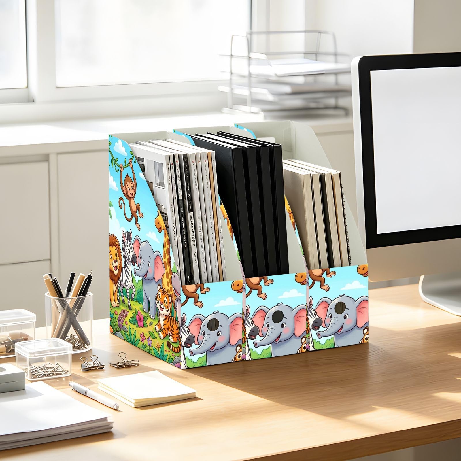 Porte-documents en forme d'animal mignon sans outils Bleu