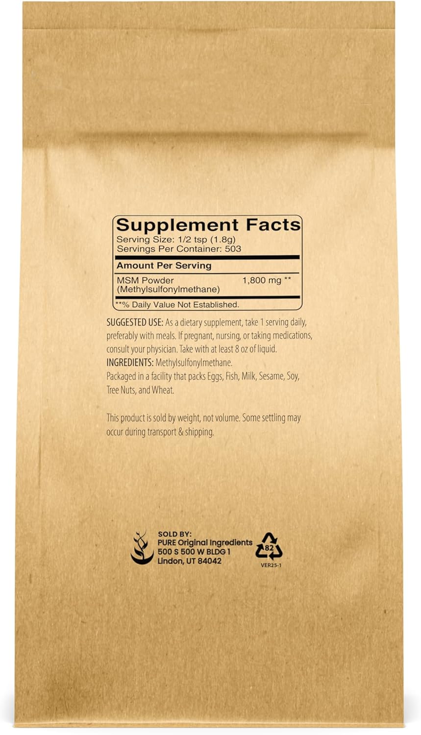 Methylsulfonylmethane MSM Powder (2 lbs), Always Pure, Natural Sulfur Dietary Supplement