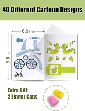 3D Printing Drawing Book, Reusable Colorful 40 Patterns Thick Paper Template with a Clear Plate, Painting Graffiti Template for 3D Pen DIY Gift