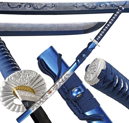 10451060 de acero de alto carbono forjado a mano tradicional, espada katana templada térmicamente, espadas samurai japonesas, espadas de espada