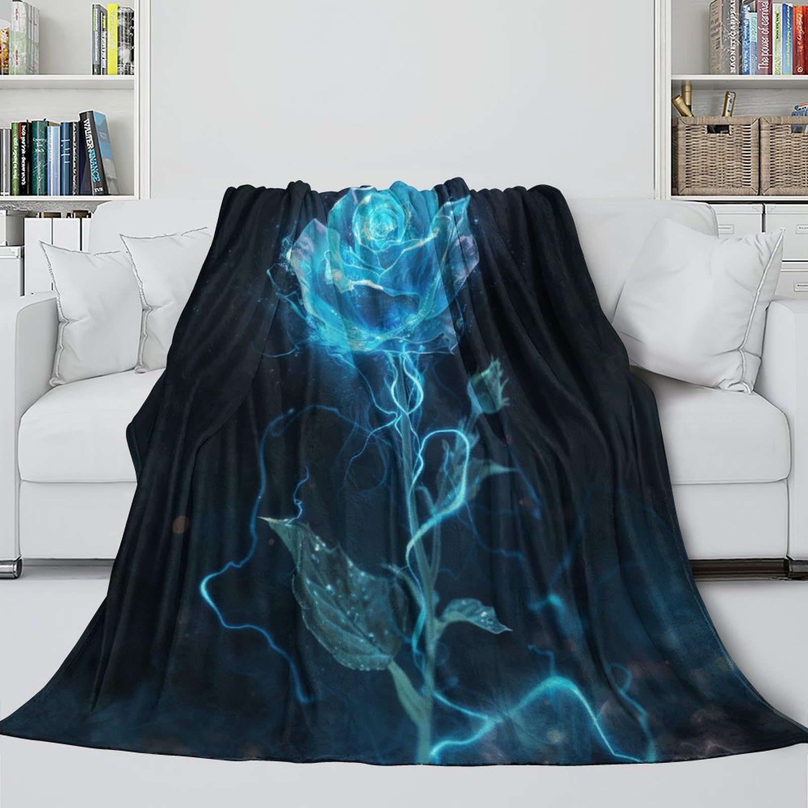 Rosa blu neon Coperta in Flanella Impianto Stampa 3D Peluche Coperte Caldo Morbida Per Ragazzi Ragazze Coperta Termica ，per Divano Letto Ufficio 80x90inch(200x230cm)