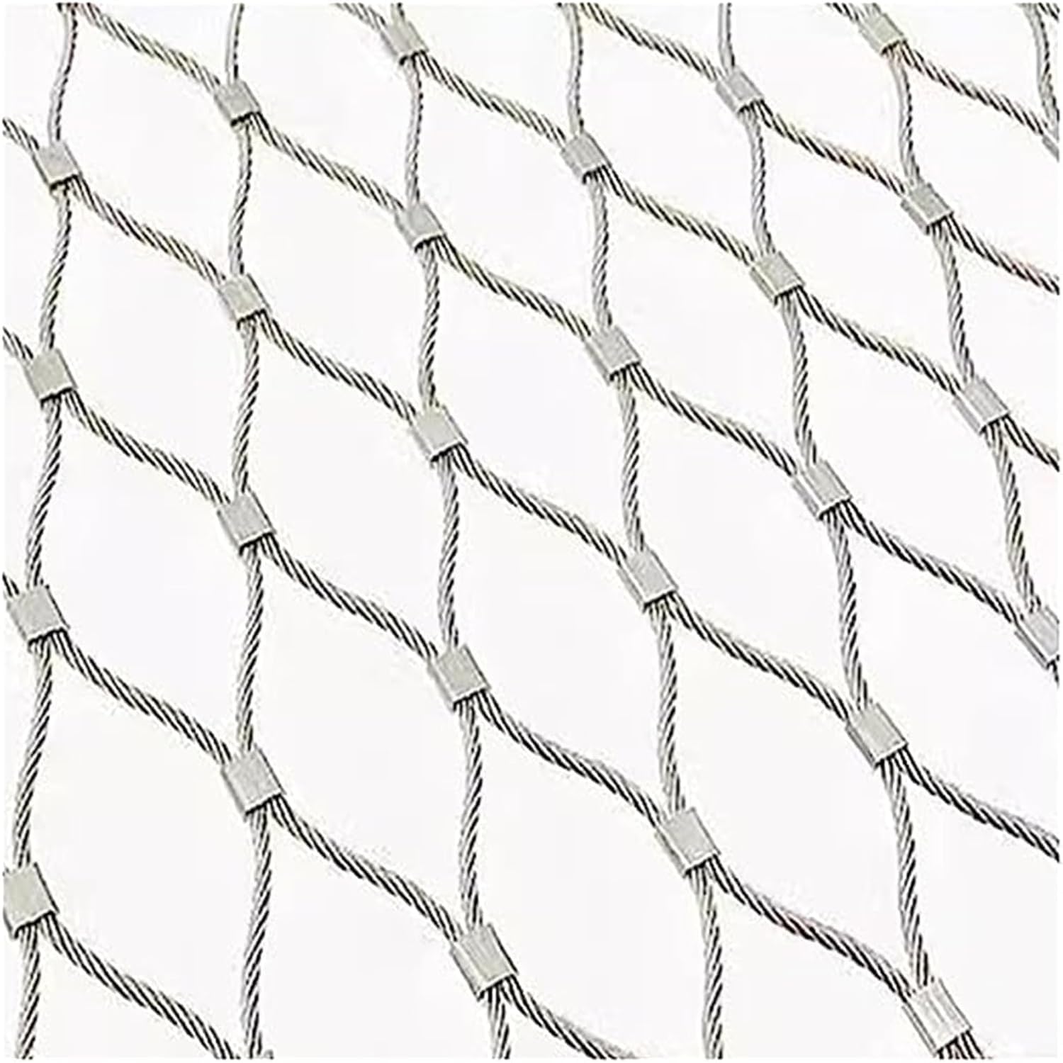 JvFbjLF Stainless Steel Rope Mesh Durable Fence Mesh Snap Connections Flexible Woven Fence Mesh Holes For Farm Garden(7cm)