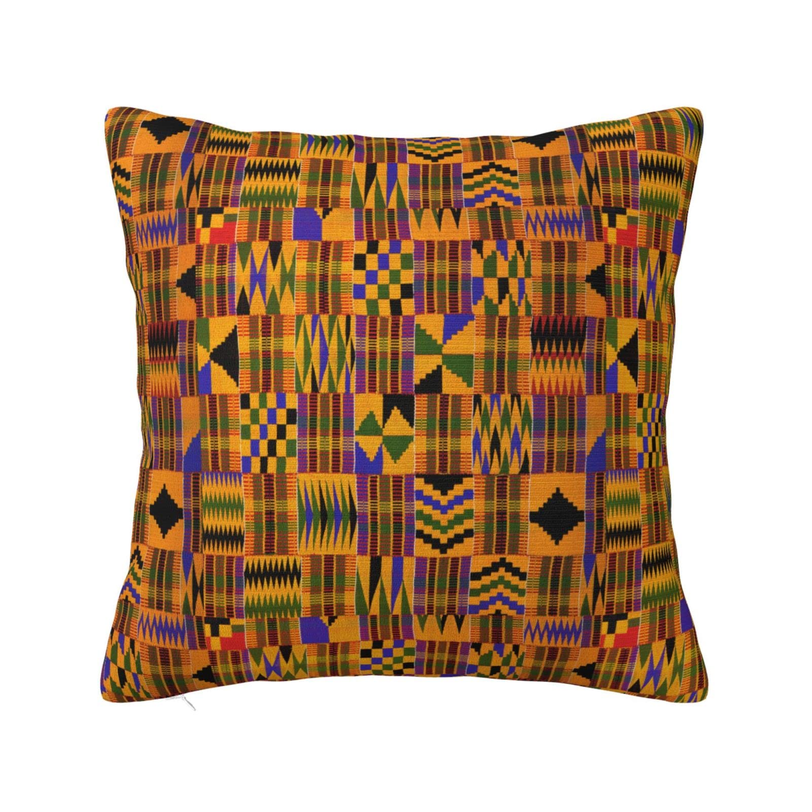 Square Cushion Cover Ghana Kente Cushion Case Soft Throw Pillow Case Funky Pillowcase 45X45Cm For Office Home Decorative Housewarming Gift