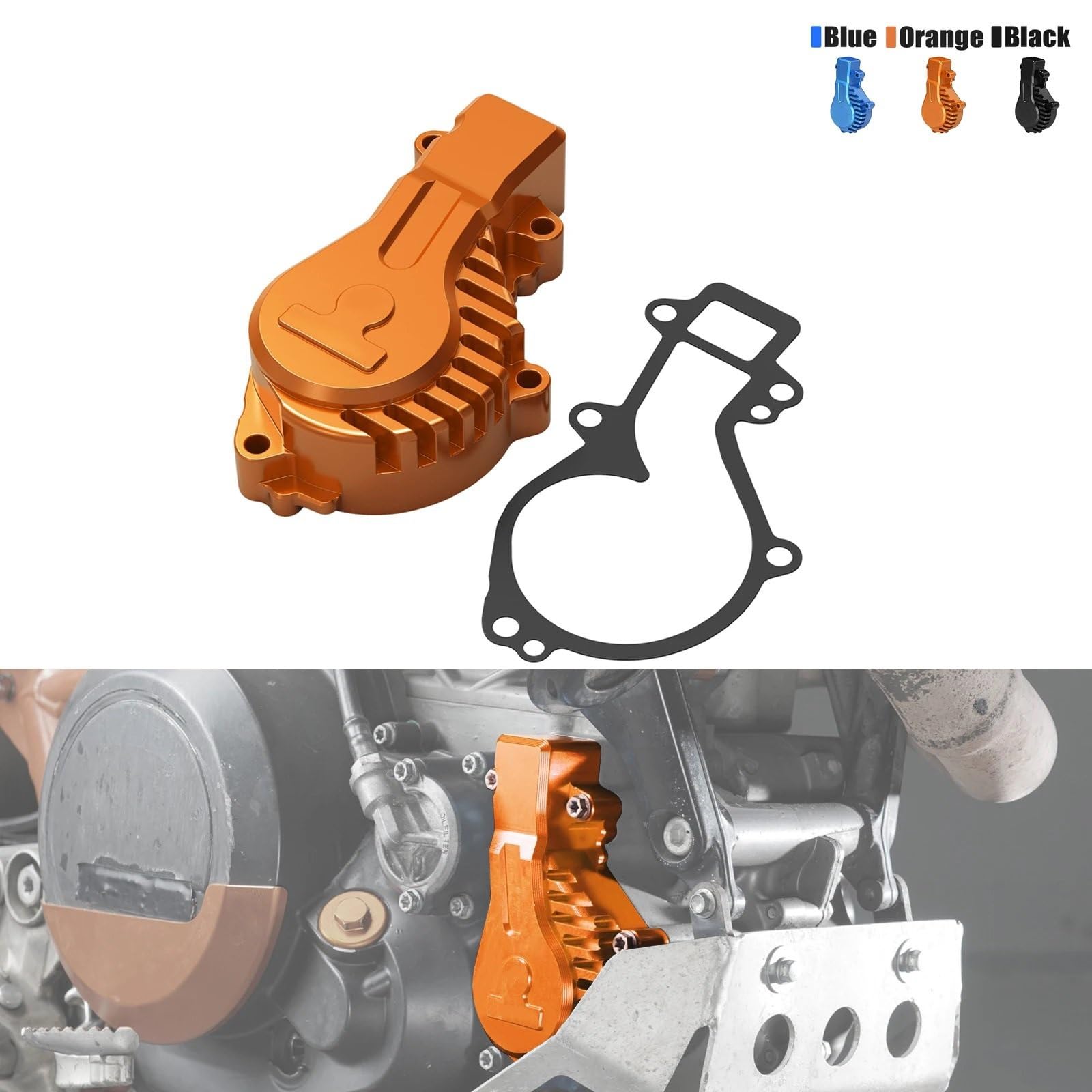 Części motocyklowe Zespół pompy Pasuje do KTM 690 Pasuje do Enduro R 690 Pasuje do SMC R CNC 690 Pasuje do Duke R Pasuje do Supermoto R Pokrywa pompy wodnej(Orange)