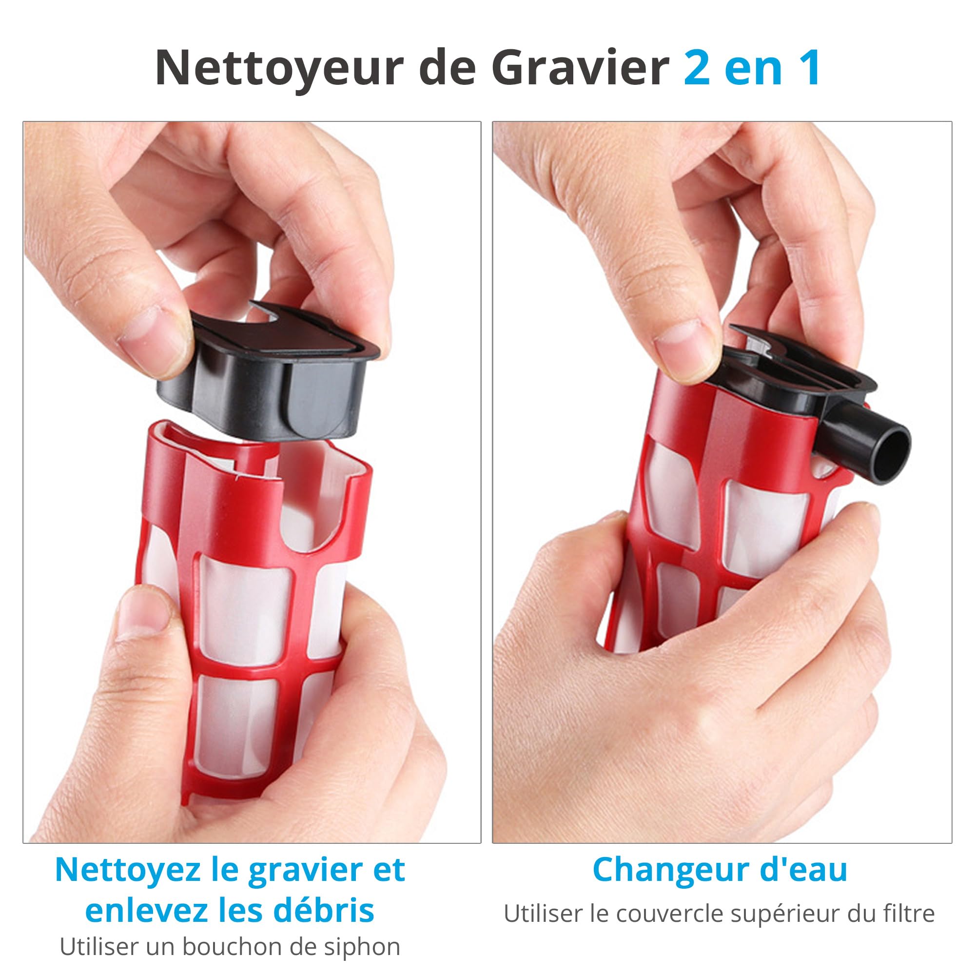 NICREW Aspirateur Automatique pour Aquarium, Nettoyeur de Gravier Électrique Convient pour Aquarium Moyen et Grand