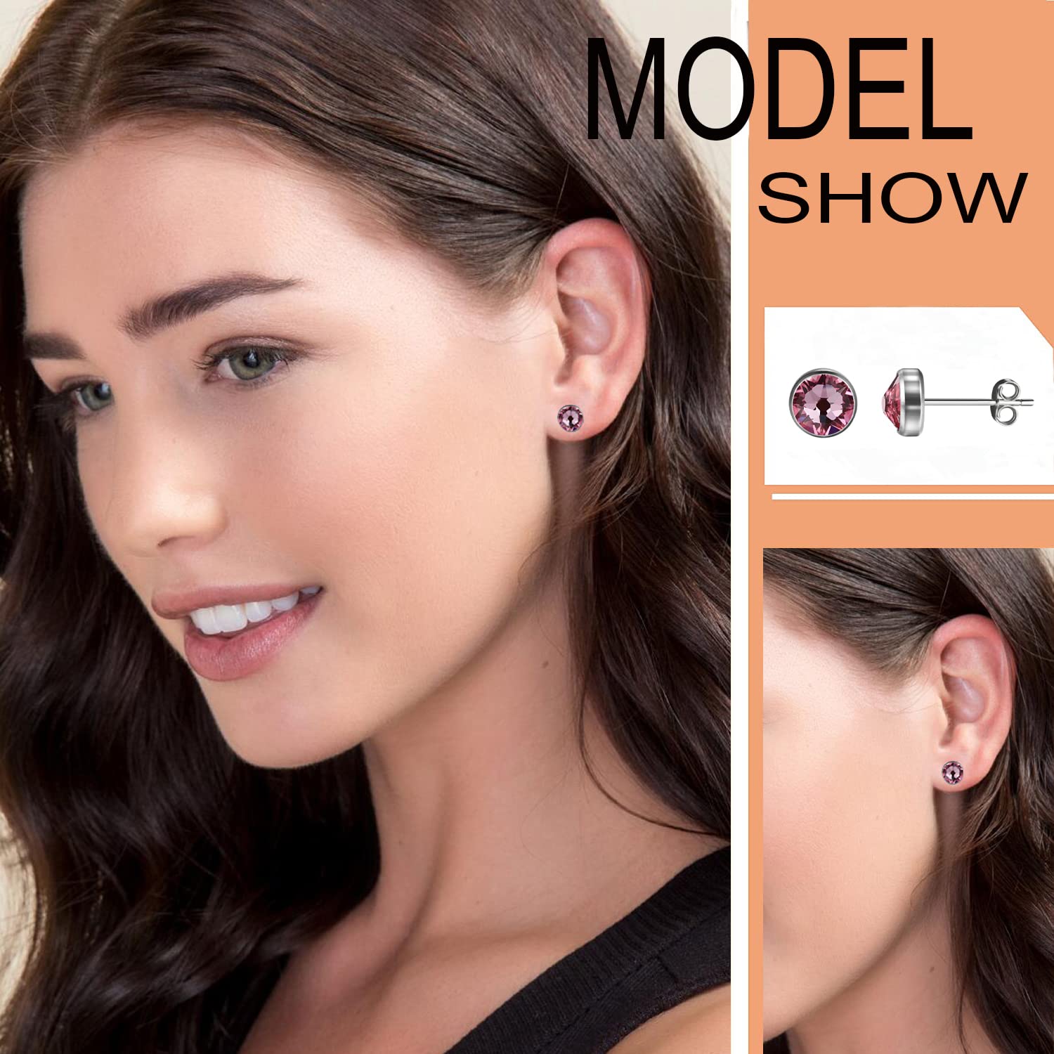 Boucles d'oreilles en titane G23 pour femmes filles boucles d'oreilles hypoallergéniques en cristal de zircone 3mm/4mm/5mm/7mmm boucles d'oreilles pour oreilles sensibles
