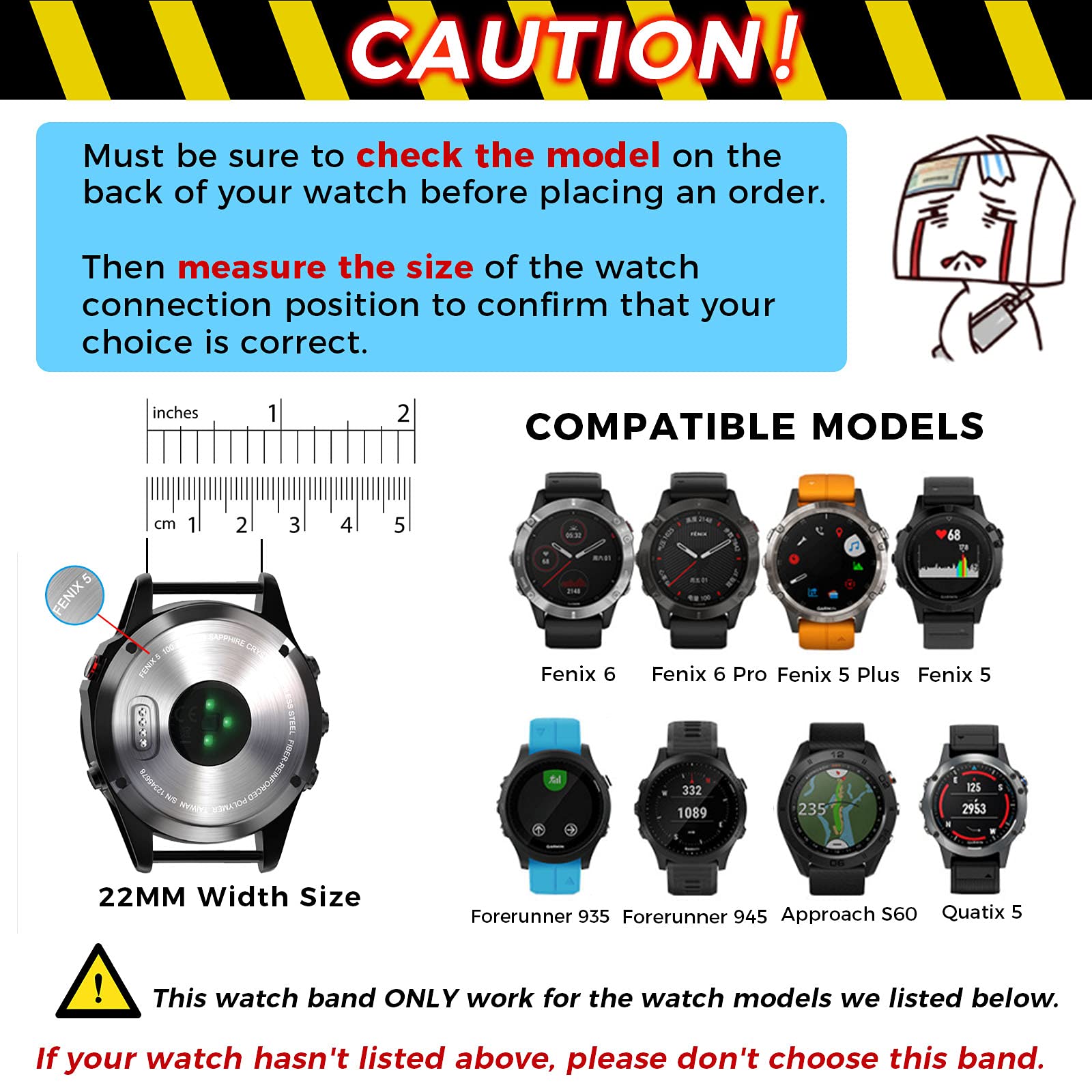 Pulsera de Aleación de Titanio Compatible con Fenix 6 Correa de Liberación Rápida de 22mm para Fenix 6 Pro/Fenix 5/Forerunner 935 Smart Watch