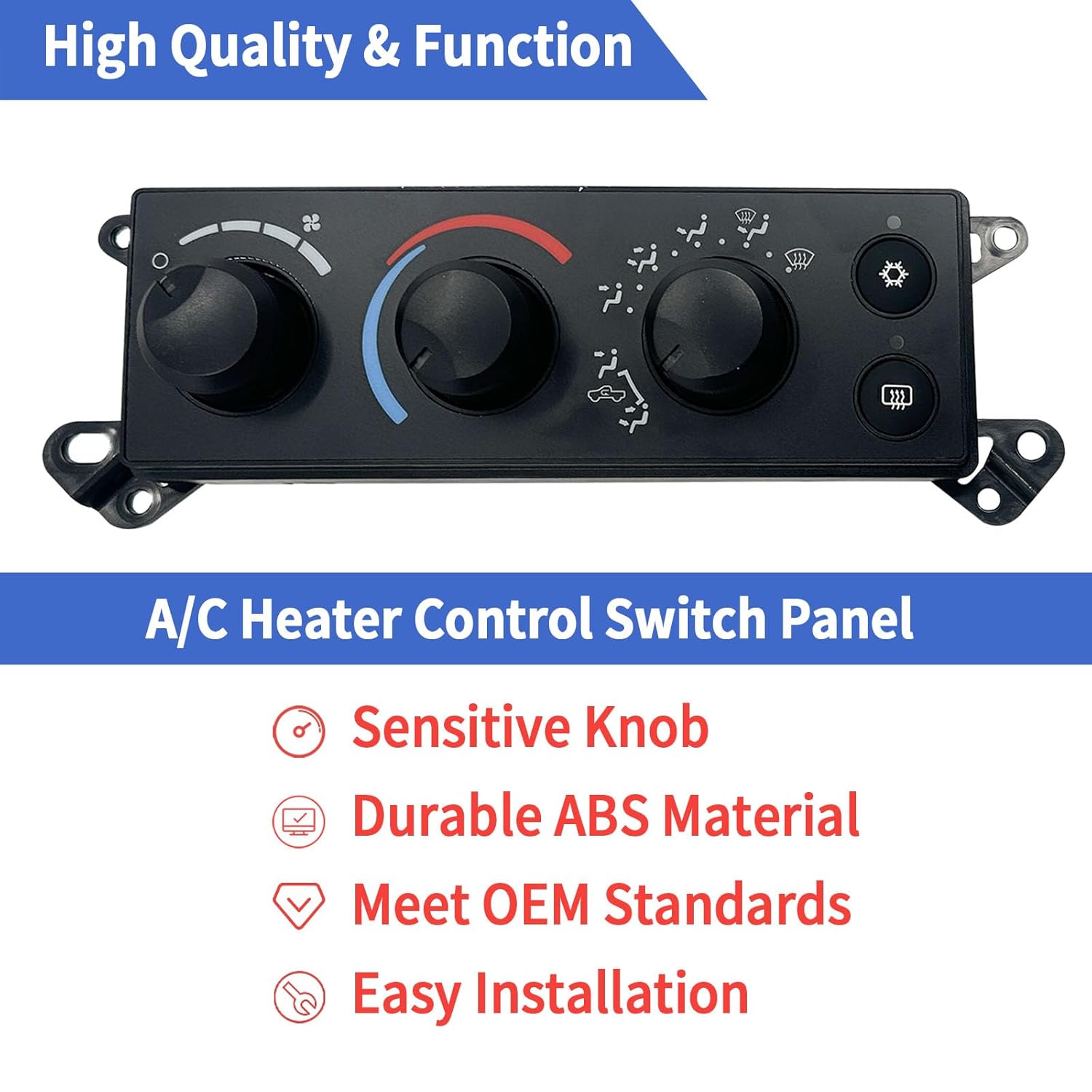 P55056569AC A/C Heater Climate Control Module Air Conditioning Control Switch Panel Fit for 2006-2008 Dodge Ram 1500 2500 3500, 2008-2011 Dakota Replace P55056569AD 55056569AE P55056755AB