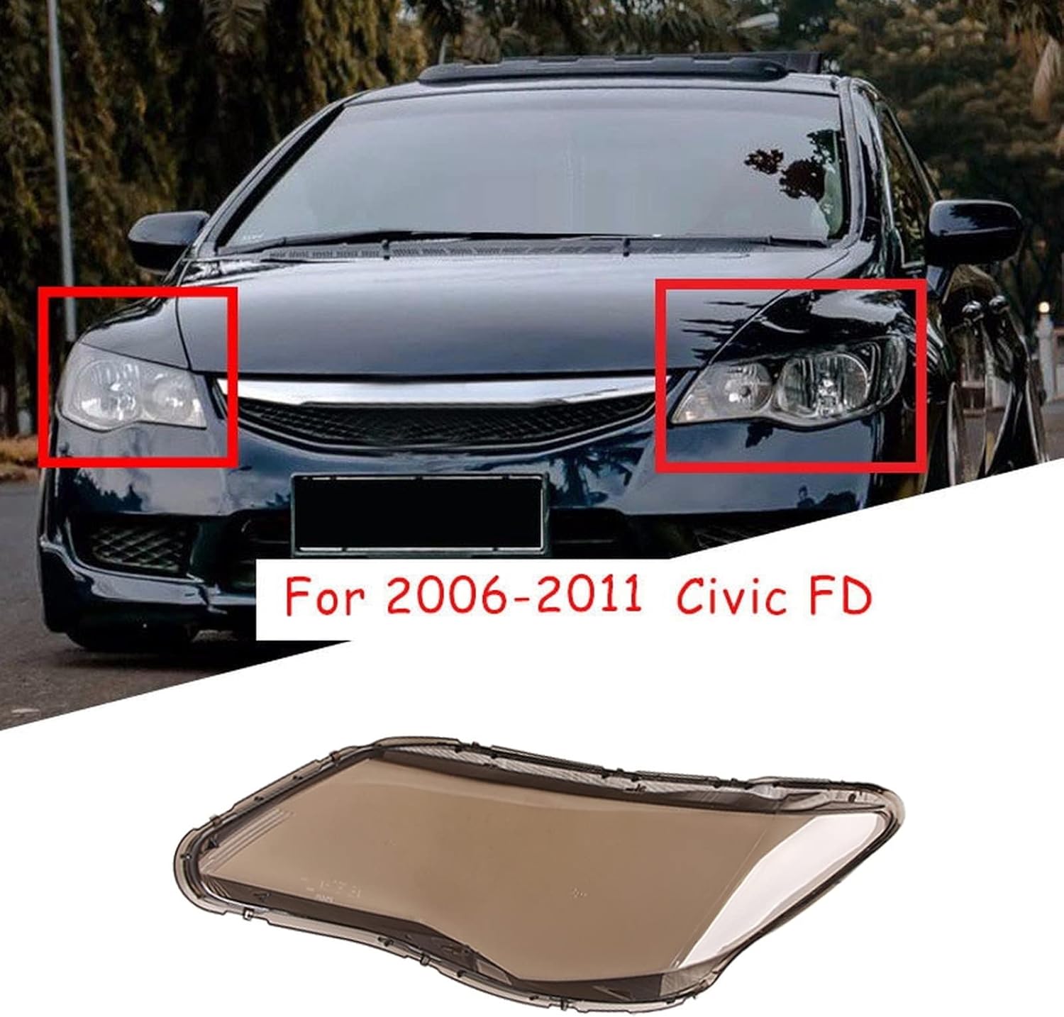 Sale 99 Off スモーク2pcs車の左側と右側のヘッドライトレンズランプシェードシェルカバー H O Nda用civicfd06 07 08 09 10 11 Www Rubberdev Gov Lk